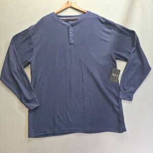 Galaxy by Harvic Men's Blue Long Sleeve Thermal Shirt Size 2XL NWT